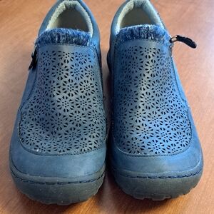 Jambu Navy Zipper Side Leather Suede Upper/ BUNDLE ONLY